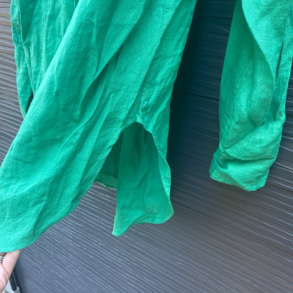 MONDAY Swimwear Monaco Linen Shirt in green small - Picture 5 of 11